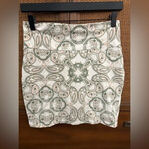 Y2K paisley bodycon Mini Skirt in green and pink